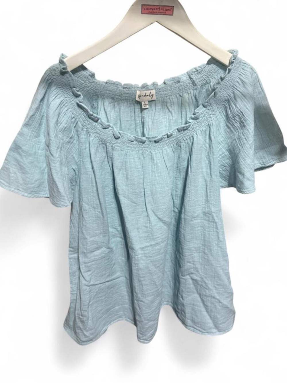 Wonderly Light Blue Off-Shoulder Tunic